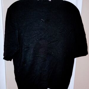 Women's Black DKNY JEANS Top Short Sleeve Size Large. Very Nice Condition.